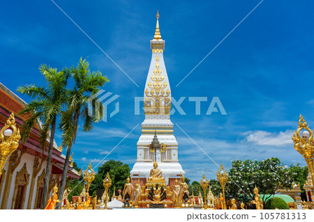 Phanom Pagoda of Phra That Phanom temple in That Phanom District, Nakhon Phanom, Thailand. Phanom Pagoda of Phra That Phanom temple in That Phanom District, Nakhon Phanom, Thailand. 105781313