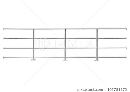 Stainless steel railing isolated on white background Stainless steel railing isolated on white background 105781373