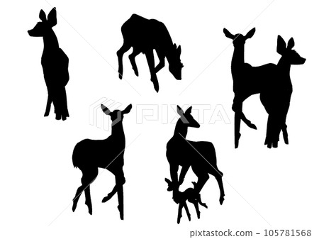 鹿的剪影。 105781568
