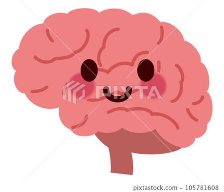 一個可愛的大腦角色的插圖 105781608