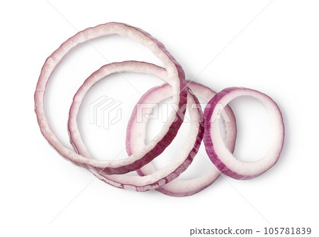 Sliced red onion ring Sliced red onion ring 105781839