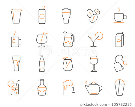 A set of beverage icons. 2 105782255