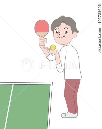 Old man senior exercise table tennis 105783606
