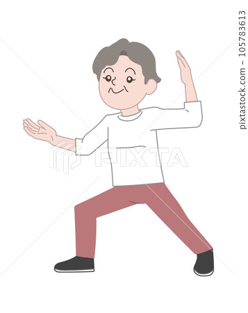 Elderly senior exercise Tai Chi 105783613