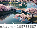 AI image Scenery with cherry blossoms 105783687