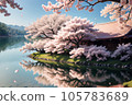 AI image Scenery with cherry blossoms 105783689