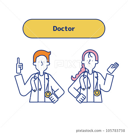 A set of men and women engaged in medical relations (upper body) 105783738