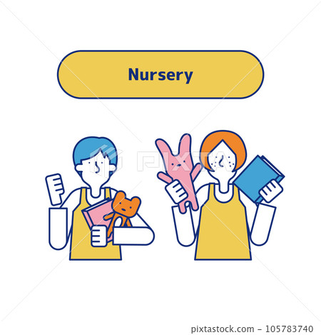A set of men and women engaged in childcare (upper body) A set of men and women engaged in childcare (upper body) 105783740