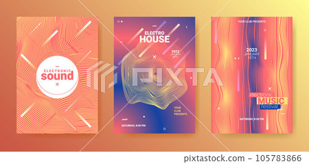Electronic Music. Techno Party Flyer. Vector 3d Background. Electronic Music. Techno Party Flyer. Vector 3d Background. 105783866