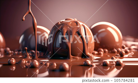 Graphic background inspired by Valentine's chocolate-Generative AI 105784281