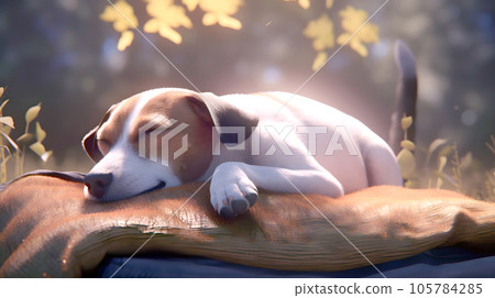 Relaxed and sleeping dog graphic background-Generative AI Relaxed and sleeping dog graphic background-Generative AI 105784285