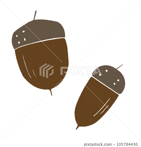 simple acorn set, vector material simple acorn set, vector material 105784430