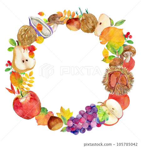 秋天的花環 秋天的形象 秋天的素材 105785042