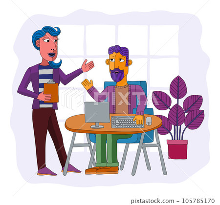 People Working Business Illustration Office Scene People Working Business Illustration Office Scene 105785170