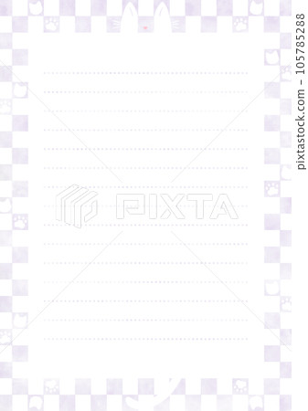 Frame material [letter cat checkered pattern] white 105785288