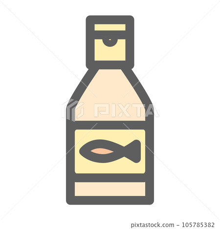 pastel fish sauce flat icon  105785382