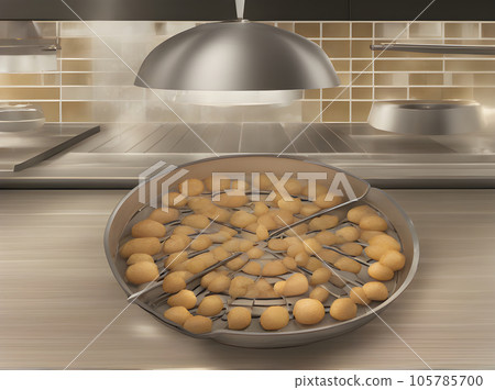 Realistic baked potatoes neutral palette warm lighting. Realistic baked potatoes neutral palette warm lighting. 105785700