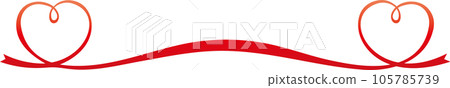 Two red heart frames made of ribbon Two red heart frames made of ribbon 105785739