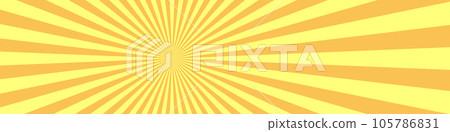 Comic sunburst with dynamic rays emanating from a central sun. Yellow radial elements create a vibrant background, perfect for a striking visual effect. Flat vector illustration isolated 105786831