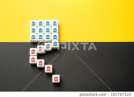 Bankfall. Collapse of the financial system, massive bank failures. Economic reforms. Depositors rush to withdraw their funds, exacerbating the financial crisis. Sanctions. 105787320