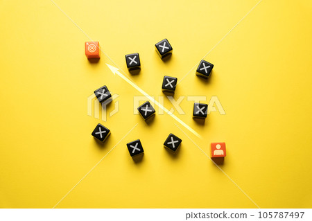 Achieve goals despite obstacles. Lower doubts, do not be distracted by trifles. Run up to the goal. Going on a new level. Progress and professional growth. Success, self improvement skills abilities. 105787497