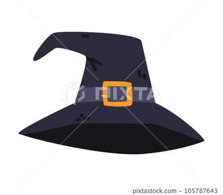 Pointed Witch Hat as Halloween Trick or Treat Night Party Element Vector Illustration Pointed Witch Hat as Halloween Trick or Treat Night Party Element Vector Illustration 105787643