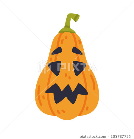 Orange Pumpkin as Halloween Trick or Treat Night Party Element Vector Illustration Orange Pumpkin as Halloween Trick or Treat Night Party Element Vector Illustration 105787735