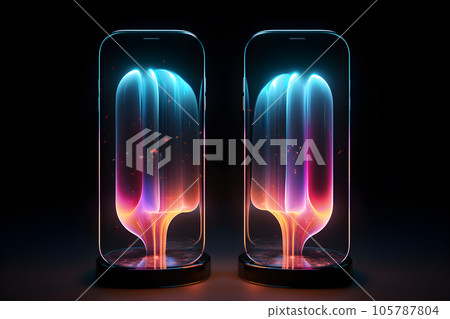 line graphics gradient light phone signal technology Generative AI 105787804