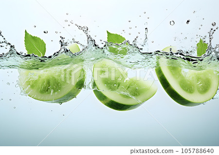 melon water splash isolated white background   Generative AI 105788640