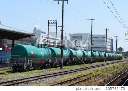 A tank car parked at JR Freight Yokkaichi Station 105789473