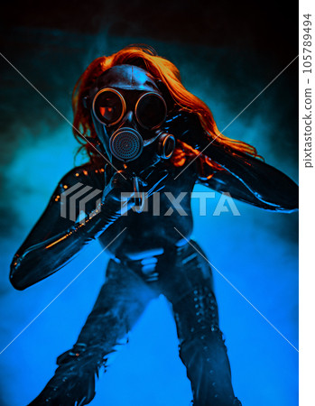 Young woman bdsm style portrait Young woman bdsm style portrait 105789494