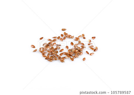 flax seeds isolated on white 105789587