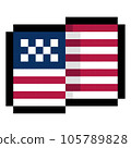 United States flag pixel art, vector tiny icon waving canvas 105789828