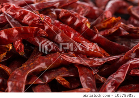 dried chili as a food background 105789853