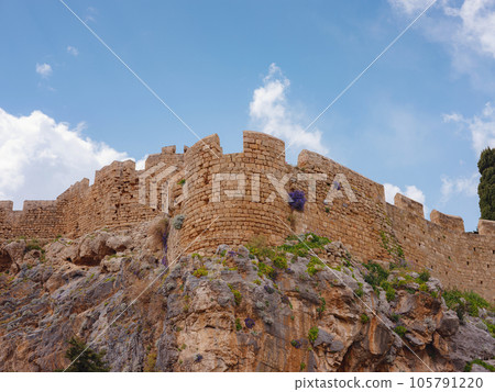 travel to city of Lindos on island of Rhodes, Greece 105791220