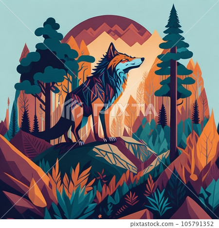 森林裡的狼(AI圖像生成) 森林裡的狼(AI圖像生成) 105791352