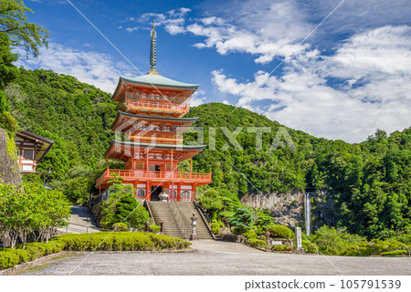 [熊野那智大社]青岸渡寺三層塔和那智瀑布 105791539