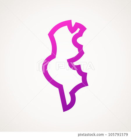 Tunisia - Stylized outline map 105791579