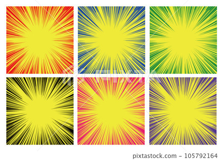 Background material, concentration line, radiation, cartoon, dialogue, speech bubble, free material 105792164