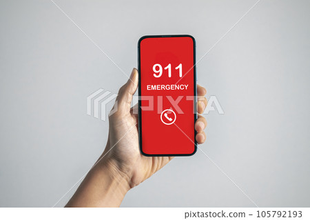 Businessman got 911 emergency call.emergency accident hot line 911 concept. Businessman got 911 emergency call.emergency accident hot line 911 concept. 105792193