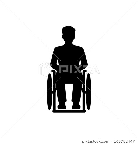 Wheelchair with patient icon Wheelchair with patient icon 105792447