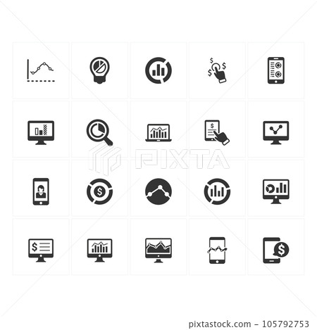 Online Business Report Icons Gray Version(Set 1) Online Business Report Icons Gray Version(Set 1) 105792753