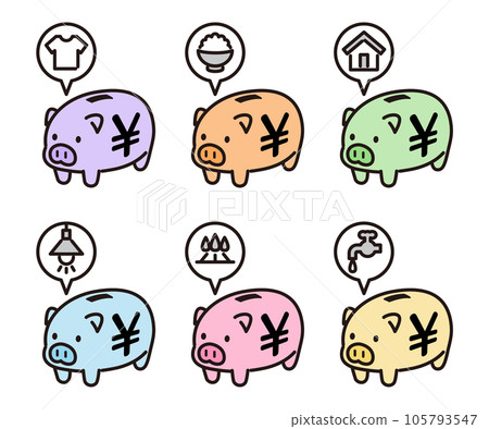 piggy bank and spending icon 105793547