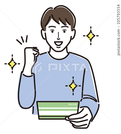 一個看著存摺並構成腸道的男人 一個看著存摺並構成腸道的男人 105793554