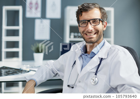 Portrait of a confident young doctor in the office 105793640