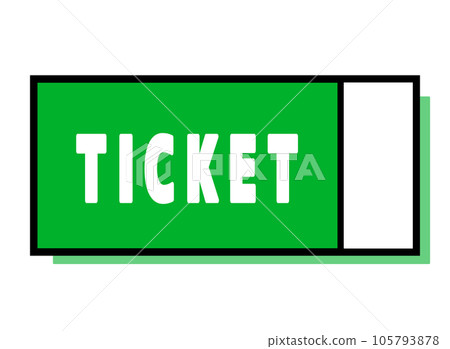 A simple ticket Vertical line on the right Green shadow A simple ticket Vertical line on the right Green shadow 105793878