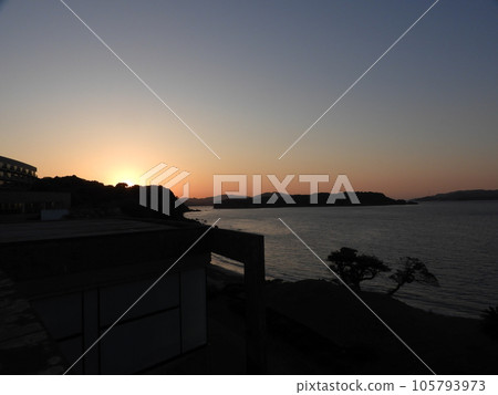 Beautiful coastal evening scenery April 105793973