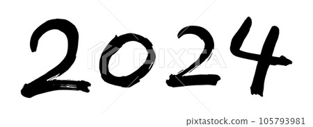 Character 2024 brush character New Year's card handwriting Character 2024 brush character New Year's card handwriting 105793981