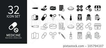 各種藥物的圖標集 105794107