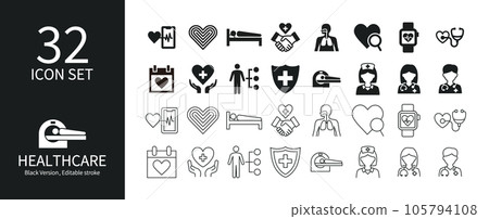 Icon set related to healthcare Icon set related to healthcare 105794108